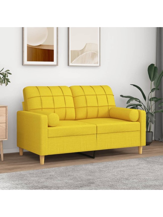 Dekorační polštáře 2 ks světle žluté Ø 15 x 50 cm textil