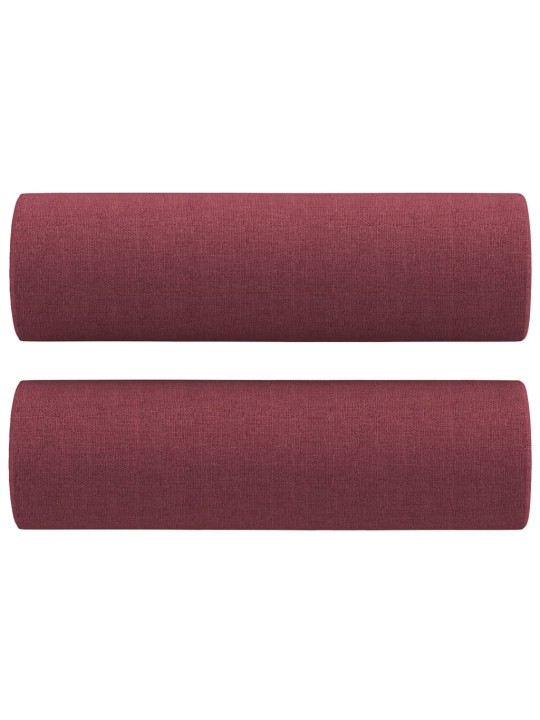 Dekorační polštáře 2 ks vínové Ø 15 x 50 cm textil