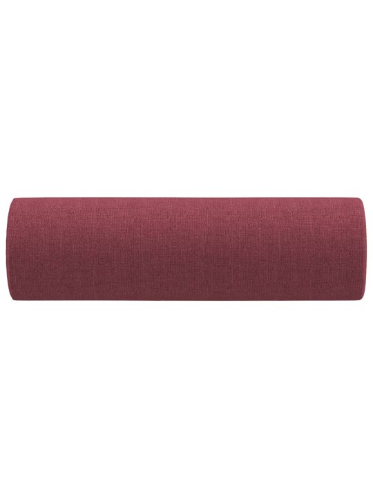Dekorační polštáře 2 ks vínové Ø 15 x 50 cm textil