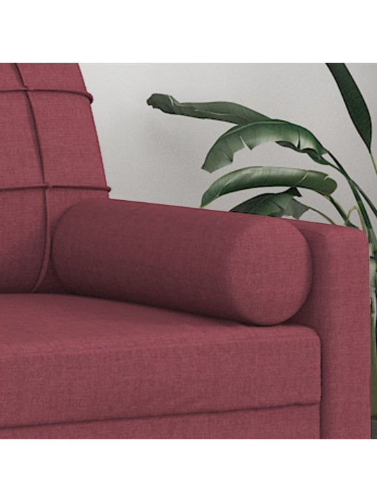 Dekorační polštáře 2 ks vínové Ø 15 x 50 cm textil