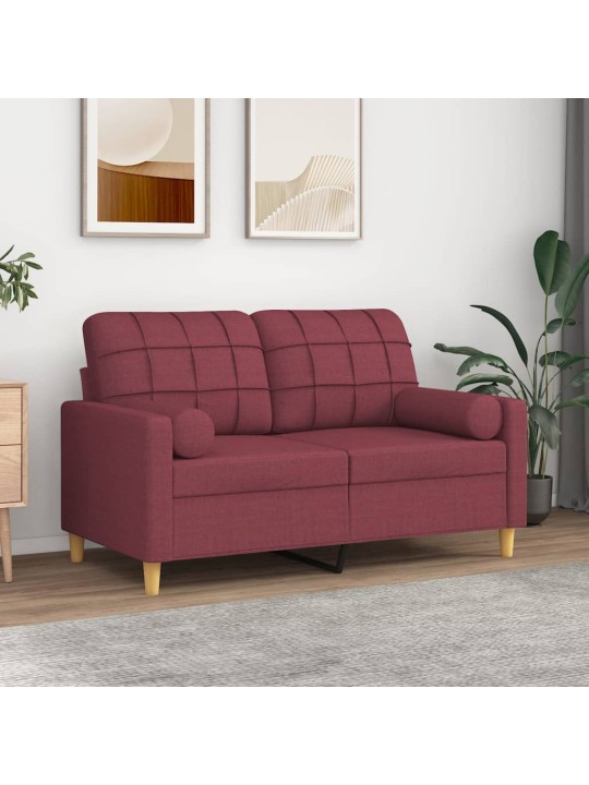 Dekorační polštáře 2 ks vínové Ø 15 x 50 cm textil