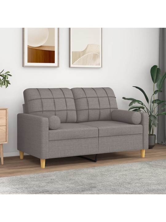 Dekorační polštáře 2 ks taupe Ø 15 x 50 cm textil