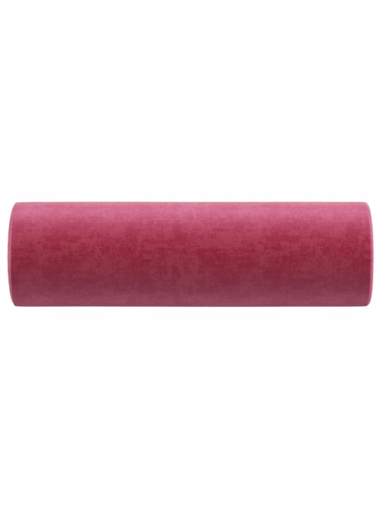 Dekorační polštáře 2 ks vínové Ø 15 x 50 cm samet