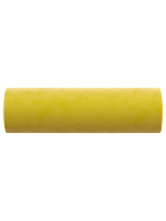 Dekorační polštáře 2 ks žluté Ø 15 x 50 cm samet