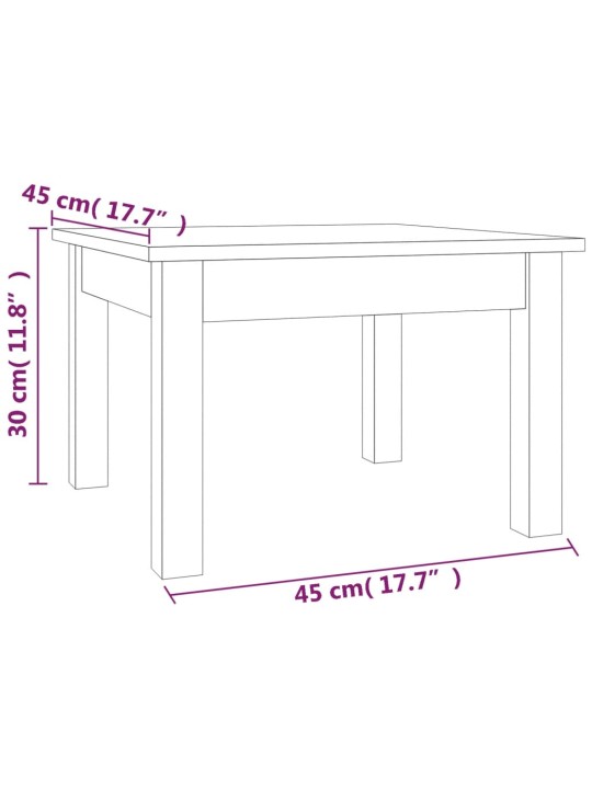 Konferenční stolek šedý 45 x 45 x 30 cm masivní borové dřevo