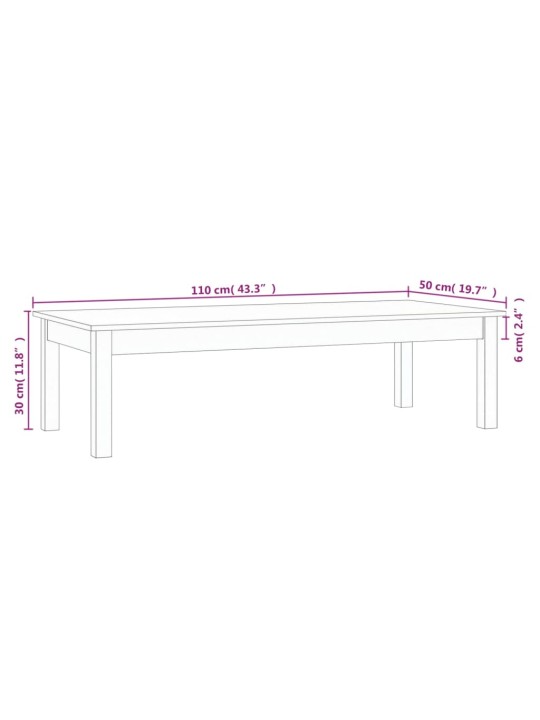 Konferenční stolek 110 x 50 x 30 cm masivní borové dřevo