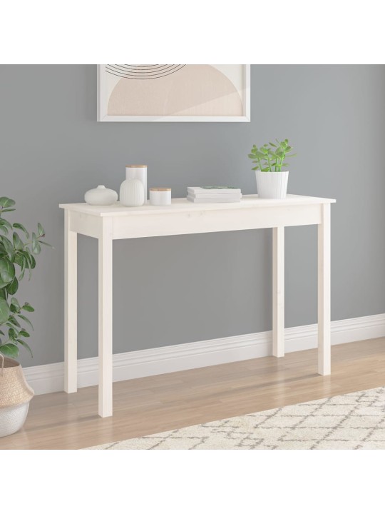 Konzolový stolek bílý 110 x 40 x 75 cm masivní borové dřevo