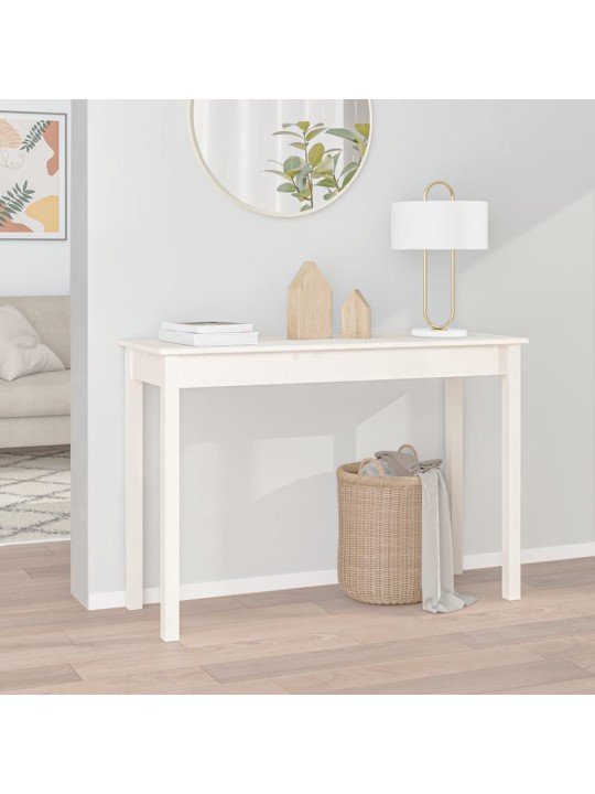 Konzolový stolek bílý 110 x 40 x 75 cm masivní borové dřevo