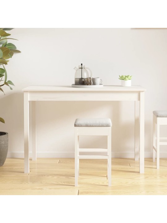 Jídelní stůl bílý 110 x 55 x 75 cm masivní borové dřevo