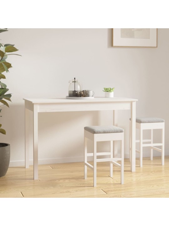 Jídelní stůl bílý 110 x 55 x 75 cm masivní borové dřevo