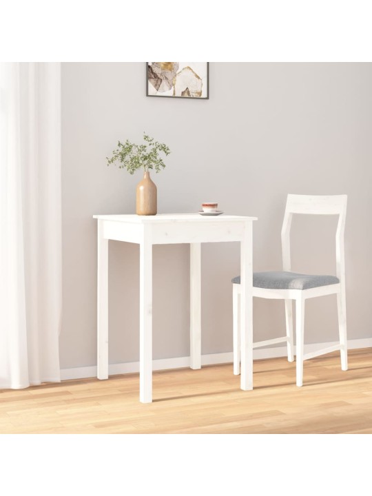 Jídelní stůl bílý 55 x 55 x 75 cm masivní borové dřevo