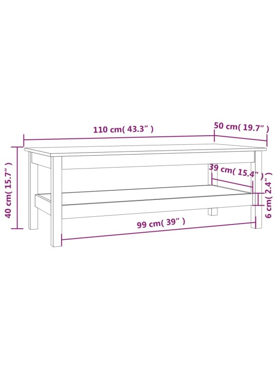 Konferenční stolek 110x50x40 cm masivní borové dřevo
