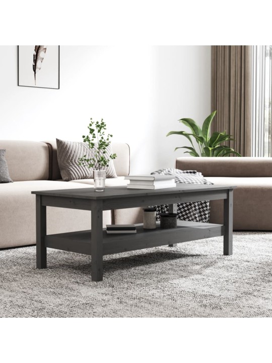 Konferenční stolek šedý 110 x 50 x 40 cm masivní borové dřevo