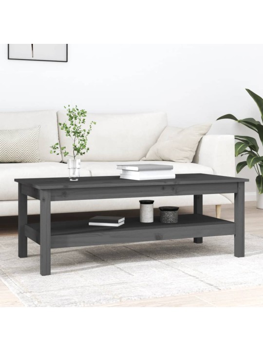 Konferenční stolek šedý 110 x 50 x 40 cm masivní borové dřevo