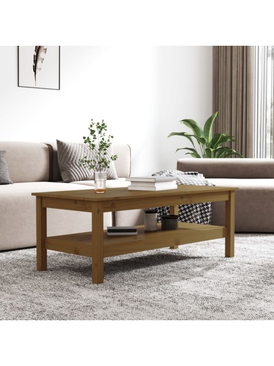 Konferenční stolek medově hnědý 110x50x40 cm masivní borovice
