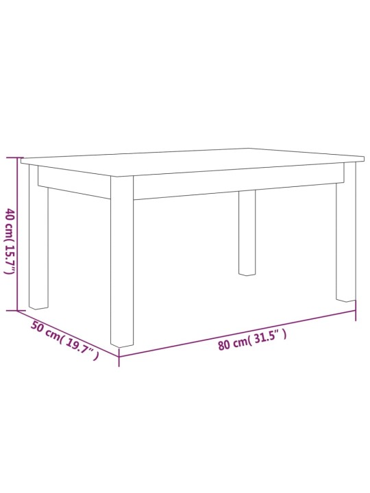 Konferenční stolek 80 x 50 x 40 cm masivní borové dřevo
