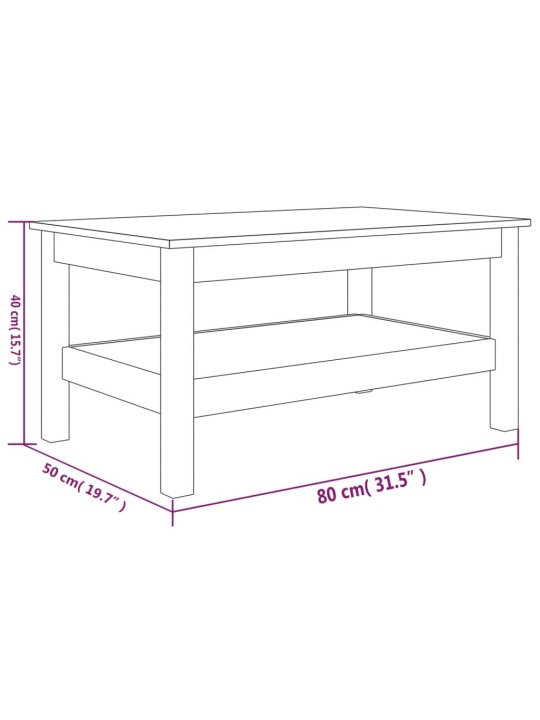 Konferenční stolek 80 x 50 x 40 cm masivní borové dřevo