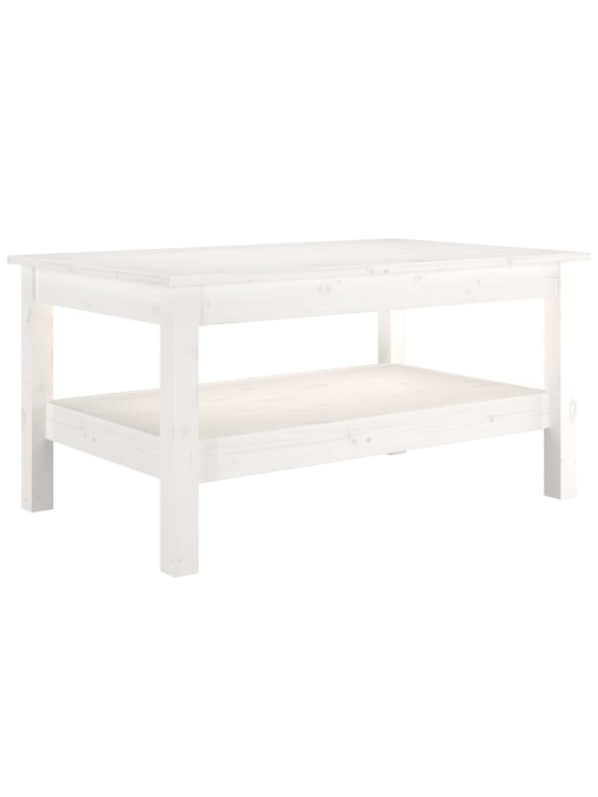Konferenční stolek bílý 80 x 50 x 40 cm masivní borové dřevo