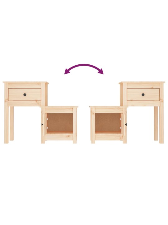 Noční stolky 2 ks 79,5 x 38 x 65,5 cm masivní borové dřevo