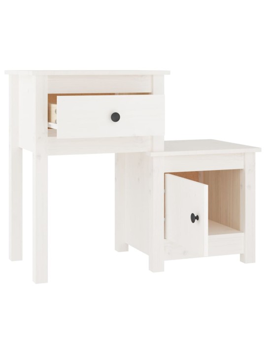 Noční stolky 2 ks bílé 79,5 x 38 x 65,5 cm masivní borové dřevo