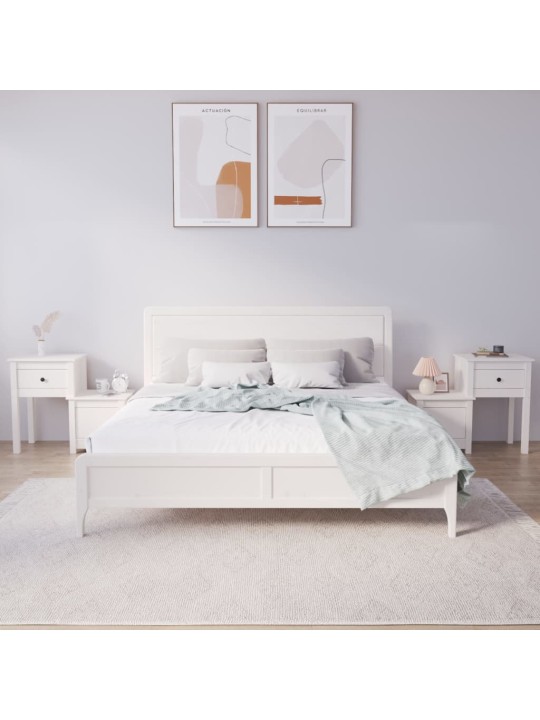 Noční stolky 2 ks bílé 79,5 x 38 x 65,5 cm masivní borové dřevo