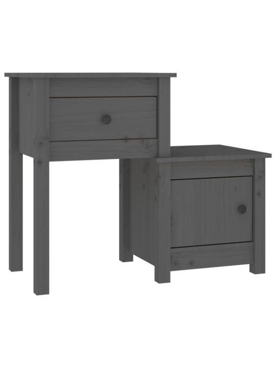Noční stolky 2 ks šedé 79,5 x 38 x 65,5 cm masivní borové dřevo