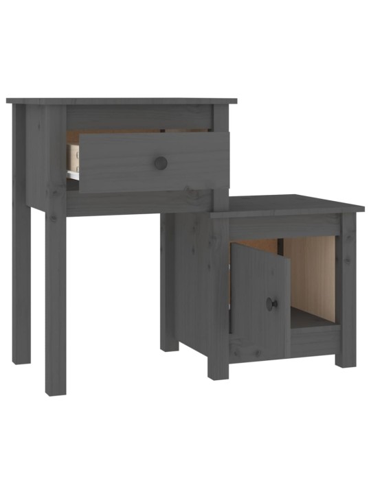 Noční stolky 2 ks šedé 79,5 x 38 x 65,5 cm masivní borové dřevo