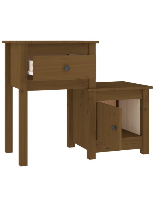 Noční stolky 2 ks medově hnědé 79,5x38x65,5 cm masivní borovice