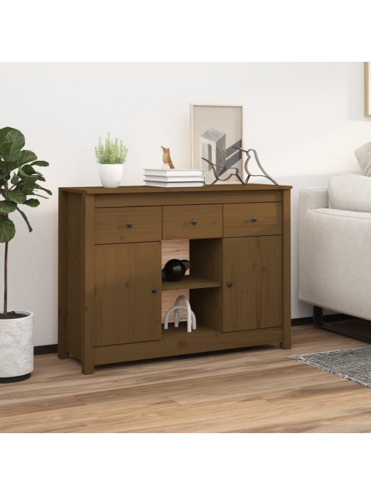 Příborník medově hnědý 100 x 35 x 74,5 cm masivní borové dřevo