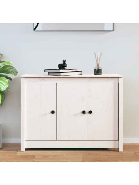 Příborník bílý 100 x 35 x 74 cm masivní borové dřevo