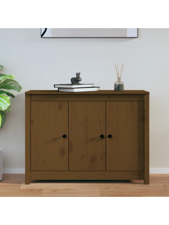 Příborník medově hnědý 100 x 35 x 74 cm masivní borové dřevo