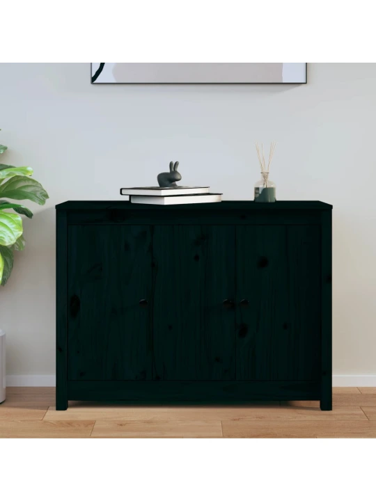Příborník šedý 100 x 35 x 74 cm masivní borové dřevo