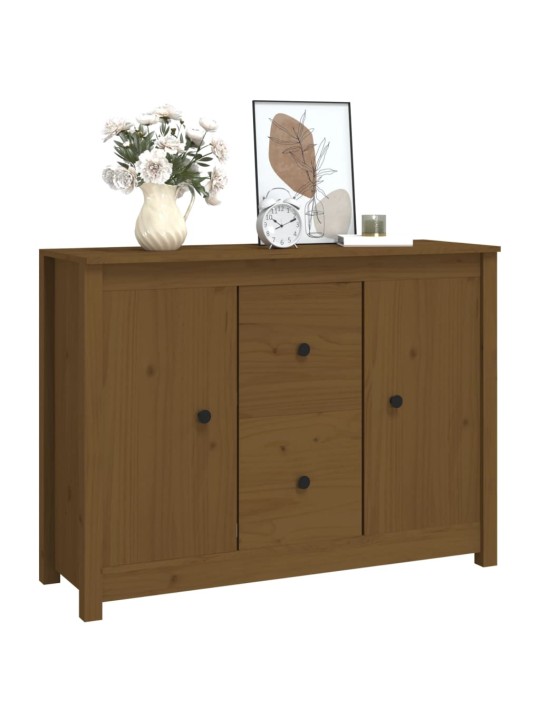 Příborník medově hnědý 100 x 35 x 74 cm masivní borové dřevo