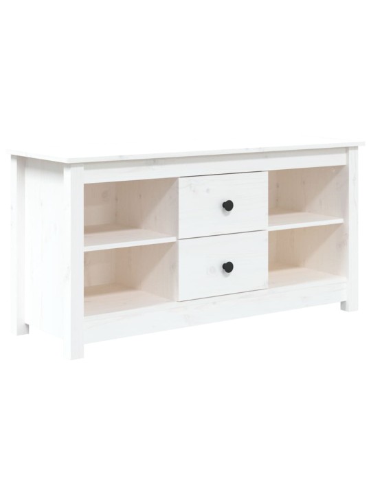 TV skříňka bílá 103 x 36,5 x 52 cm masivní borové dřevo