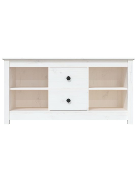 TV skříňka bílá 103 x 36,5 x 52 cm masivní borové dřevo
