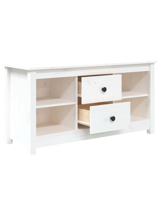 TV skříňka bílá 103 x 36,5 x 52 cm masivní borové dřevo