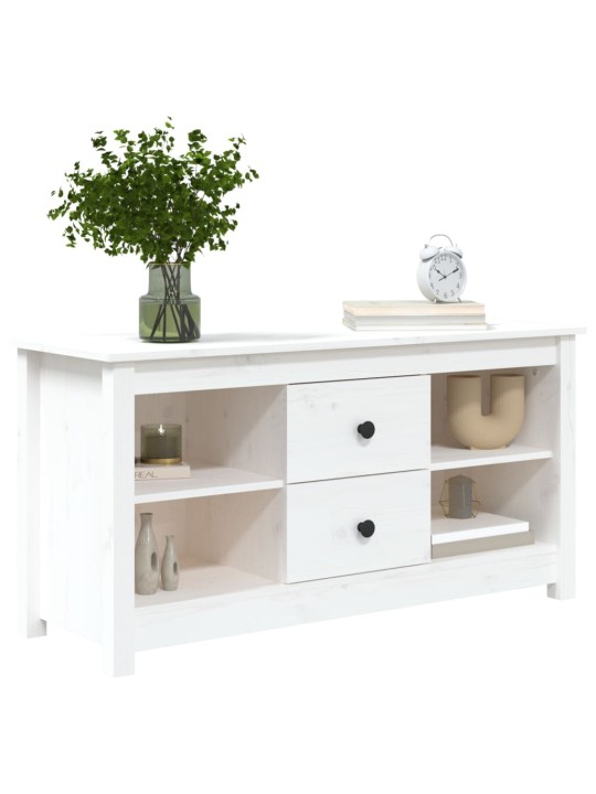 TV skříňka bílá 103 x 36,5 x 52 cm masivní borové dřevo