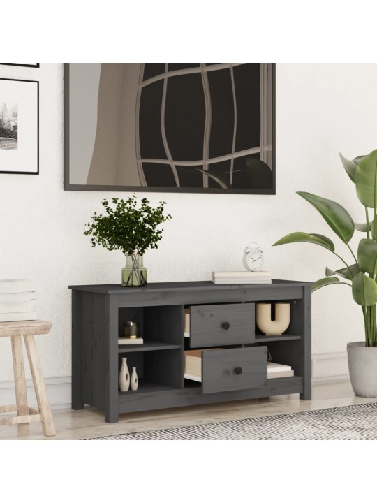 TV skříňka šedá 103 x 36,5 x 52 cm masivní borové dřevo