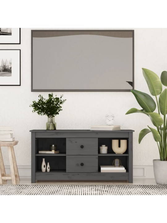 TV skříňka šedá 103 x 36,5 x 52 cm masivní borové dřevo