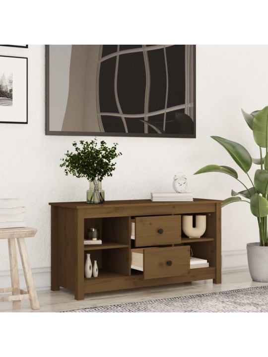 TV skříňka medově hnědá 103 x 36,5 x 52 cm masivní borové dřevo