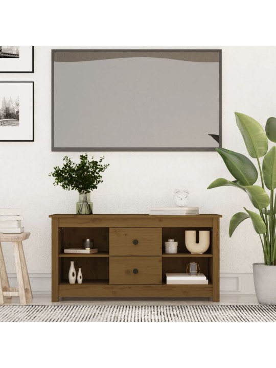 TV skříňka medově hnědá 103 x 36,5 x 52 cm masivní borové dřevo