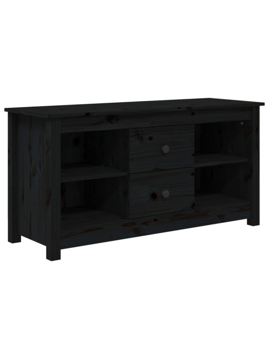TV skříňka černá 103 x 36,5 x 52 cm masivní borové dřevo
