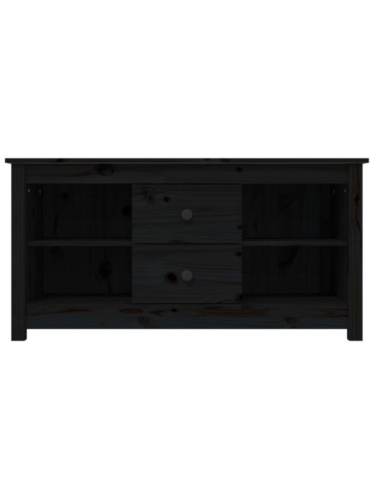 TV skříňka černá 103 x 36,5 x 52 cm masivní borové dřevo