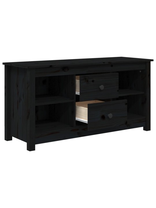 TV skříňka černá 103 x 36,5 x 52 cm masivní borové dřevo