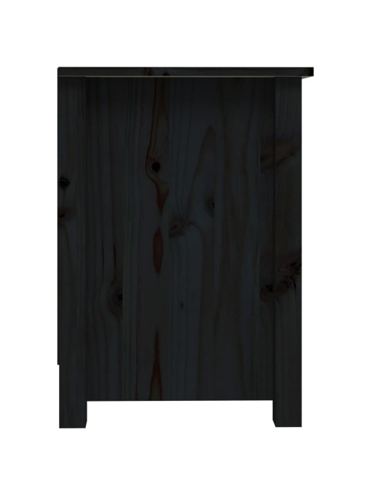 TV skříňka černá 103 x 36,5 x 52 cm masivní borové dřevo