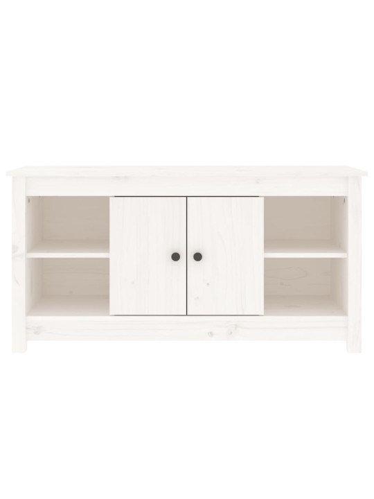 TV skříňka bílá 103 x 36,5 x 52 cm masivní borové dřevo