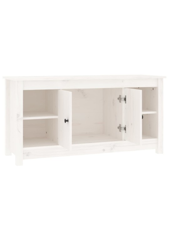 TV skříňka bílá 103 x 36,5 x 52 cm masivní borové dřevo