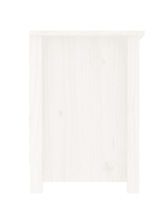 TV skříňka bílá 103 x 36,5 x 52 cm masivní borové dřevo