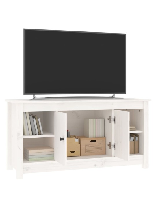 TV skříňka bílá 103 x 36,5 x 52 cm masivní borové dřevo