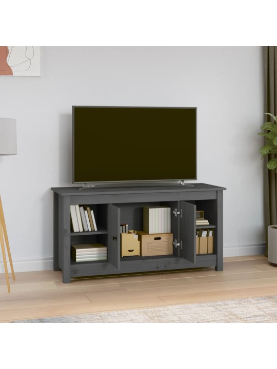 TV skříňka šedá 103 x 36,5 x 52 cm masivní borové dřevo